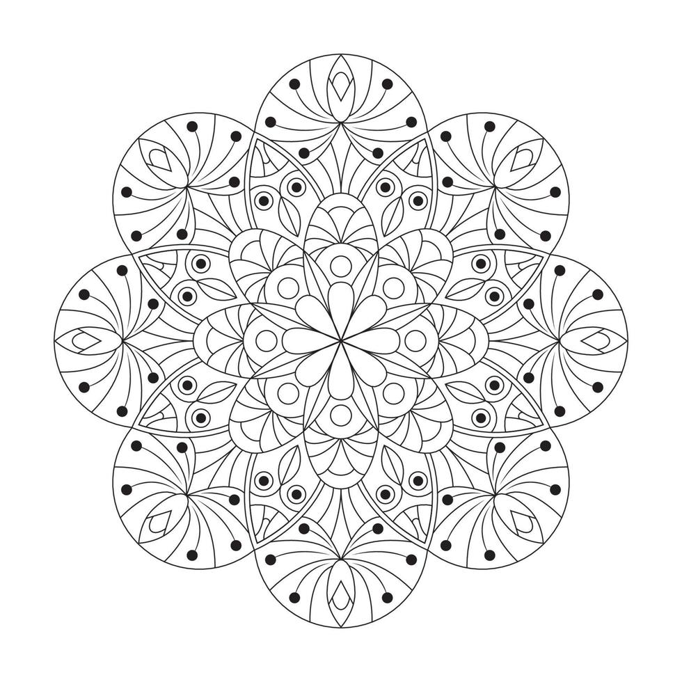 mandala geométrica de ornamento. livro de colorir mandala para adultos vetor