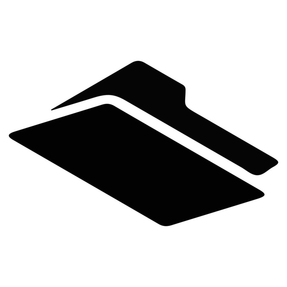 ícone de pasta, símbolo ou sinal preto isométrico isolado no fundo branco. ilustração vetorial vetor