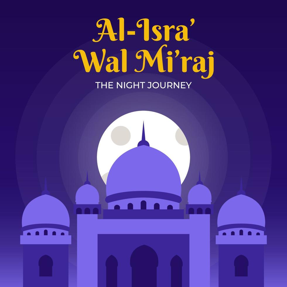 al-isra wal mi'raj a viagem noturna profeta muhammad vetor