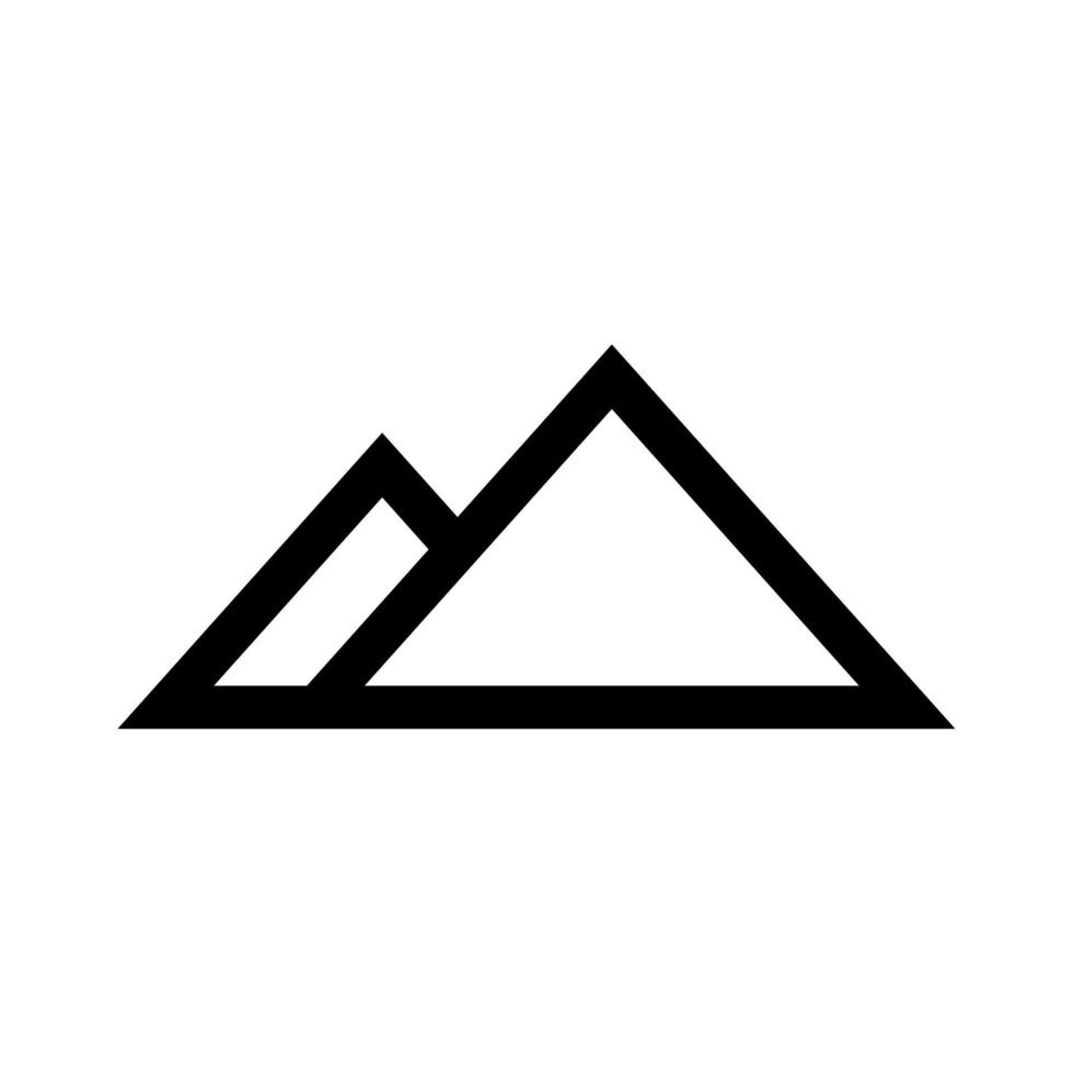 ícone de contorno. emblema da pirâmide isolado. ilustração vetorial vetor