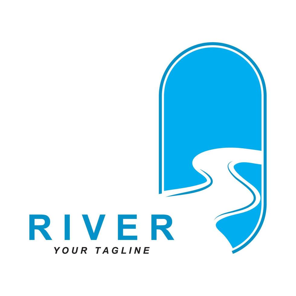 vetor de logotipo de rio com modelo de slogan