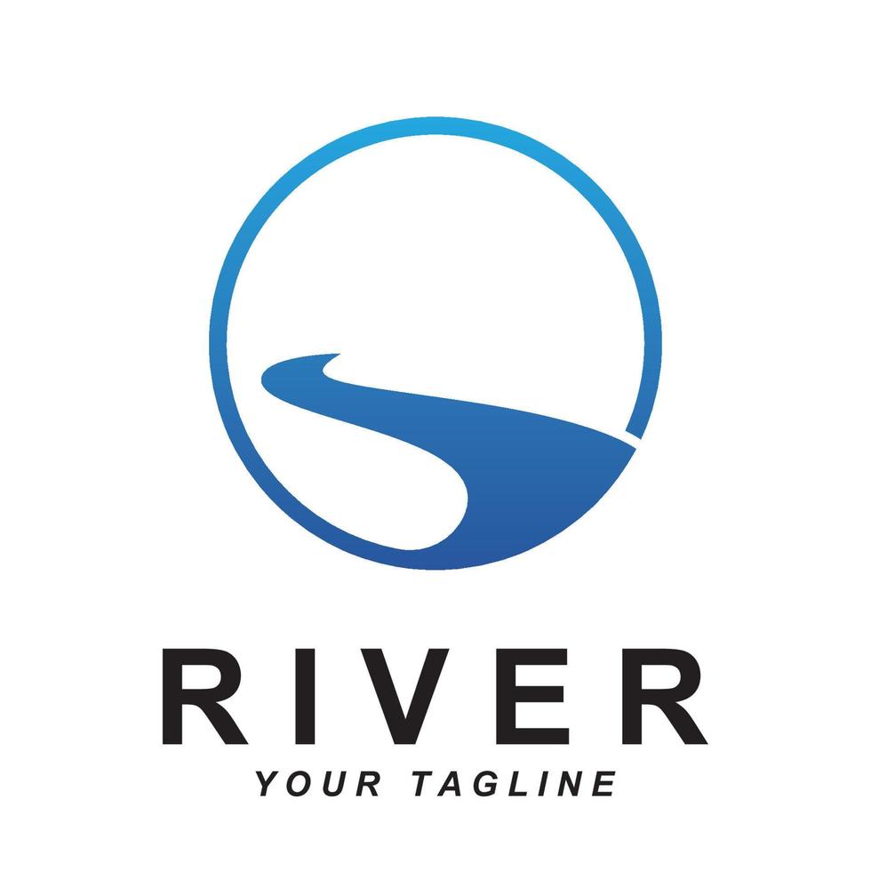 vetor de logotipo de rio com modelo de slogan