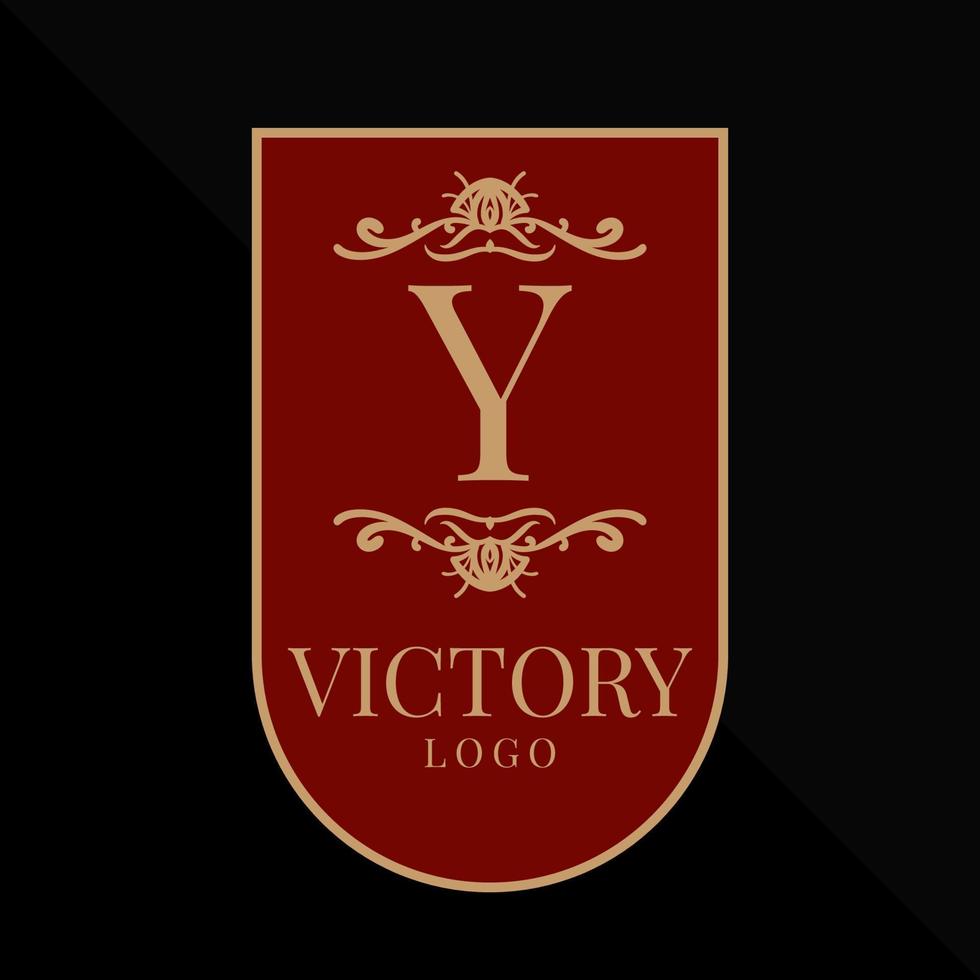 elemento de design de vetor de logotipo de vitória gloriosa letra y