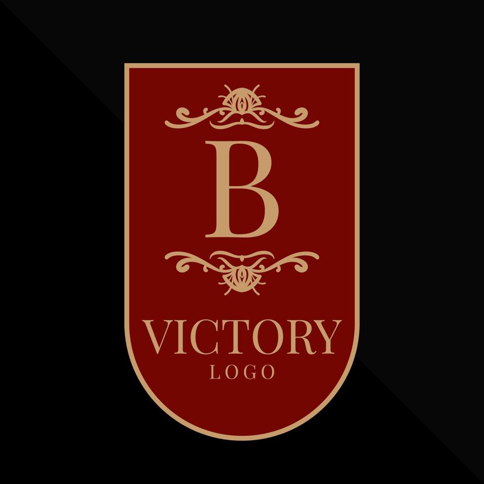 letra b elemento de design de vetor de logotipo de vitória gloriosa