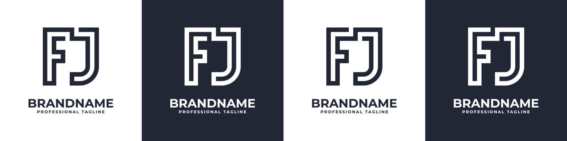 logotipo monograma fj simples, adequado para qualquer empresa com iniciais fj ou jf. vetor