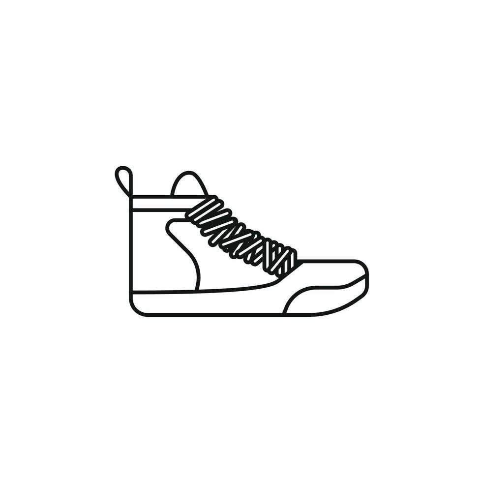 ilustração em vetor contorno preto e branco de sapatos. tênis, unissex, tênis contorno. linha vetorial.