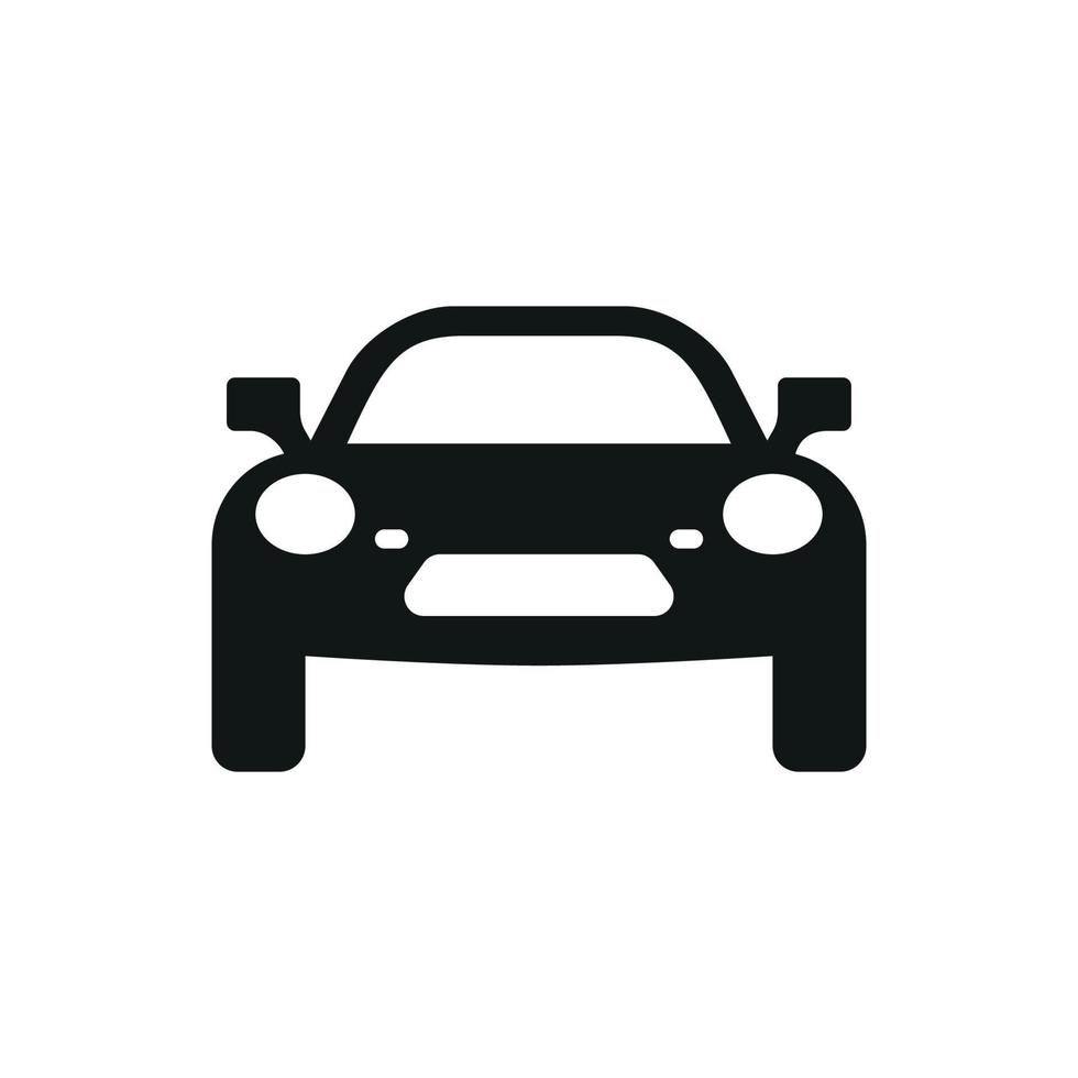 ícone de vetor de carro. ilustração de logotipo frontal de vista simples isolada. símbolo de sinal. design de logotipo de carro de estilo automático com silhueta de ícone de veículo esportivo de conceito