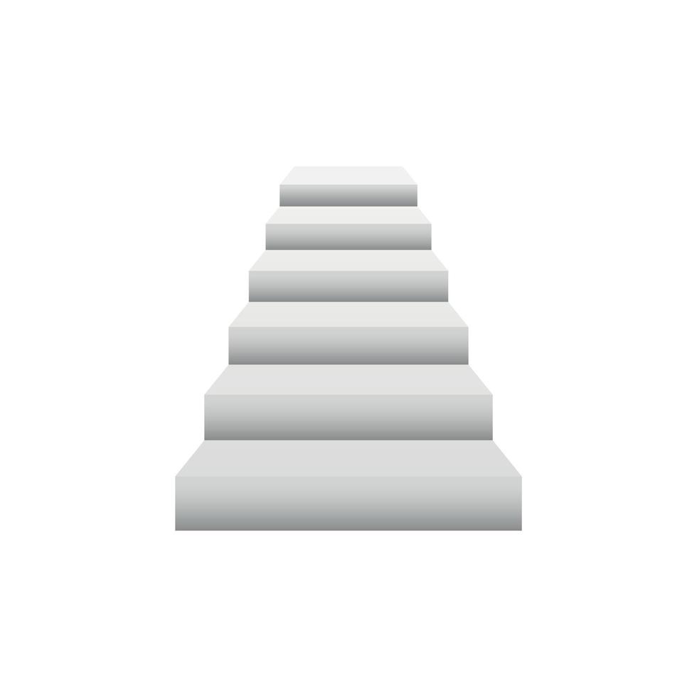 escadas brancas, escadas interiores 3d isoladas em branco. coleção de etapas do vetor. escadaria para ilustração interior isolada no fundo branco. vetor