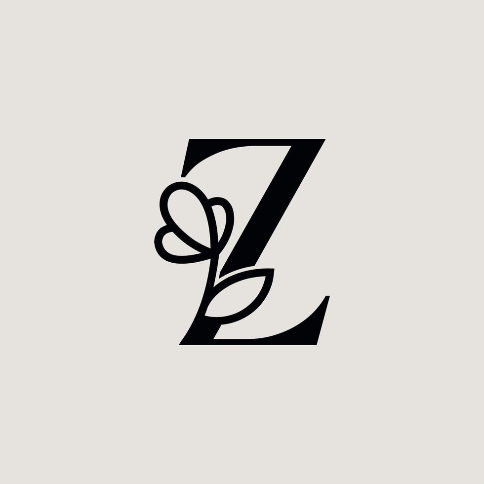 bela moda beleza logotipo letra z vetor