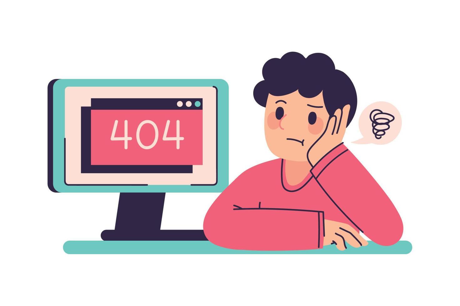 cara e erro 404 no computador vetor