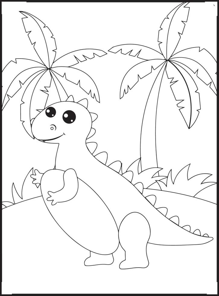 desenho de tiranossauro para colorir para crianças 6458104 Vetor no Vecteezy