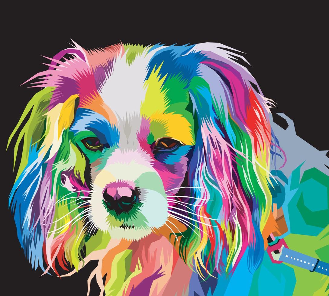cão cocker spaniel colorido isolado no estilo pop art. ilustração vetorial. vetor