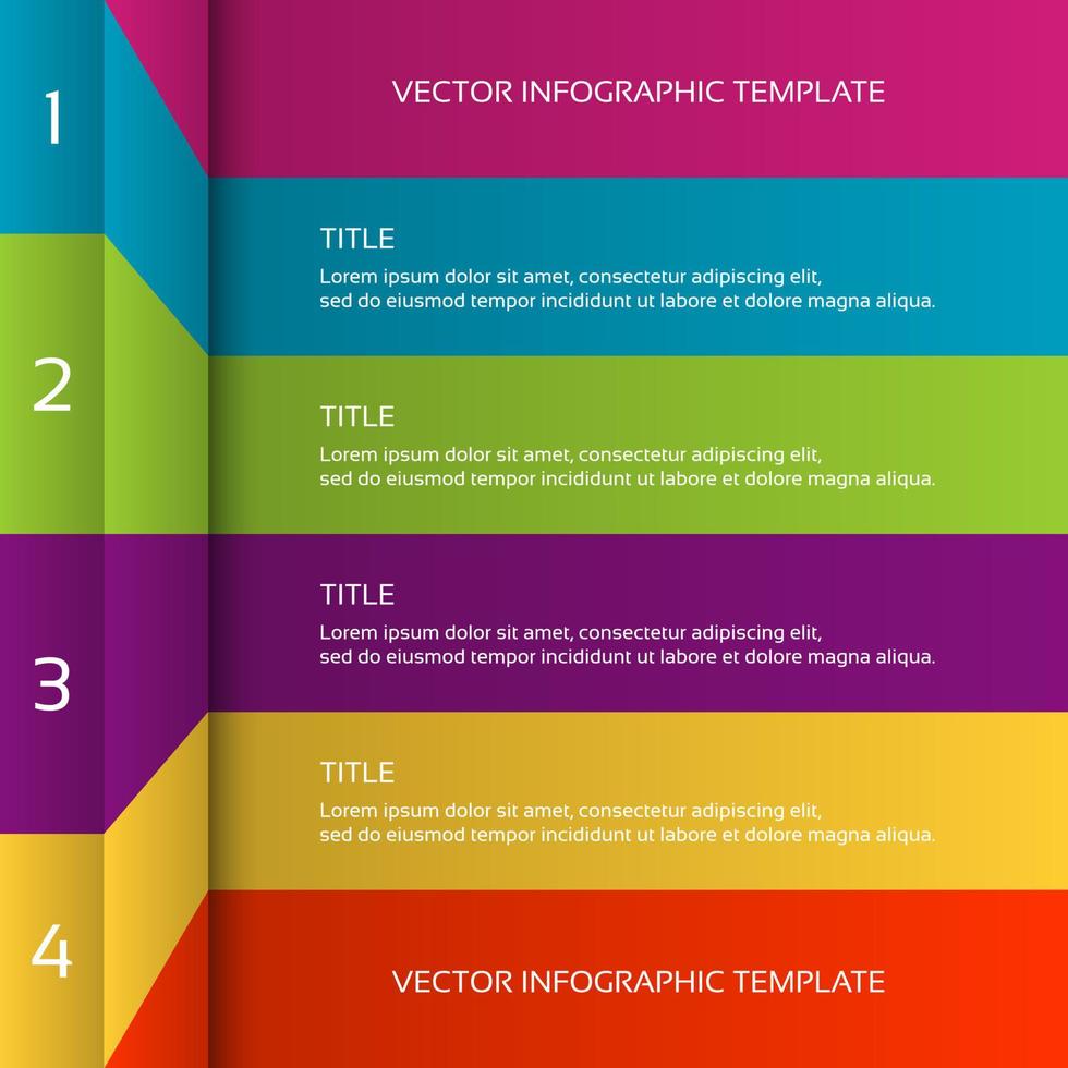 modelo de infográfico colorido 3d moderno, conceito de negócio com 4 opções vetor