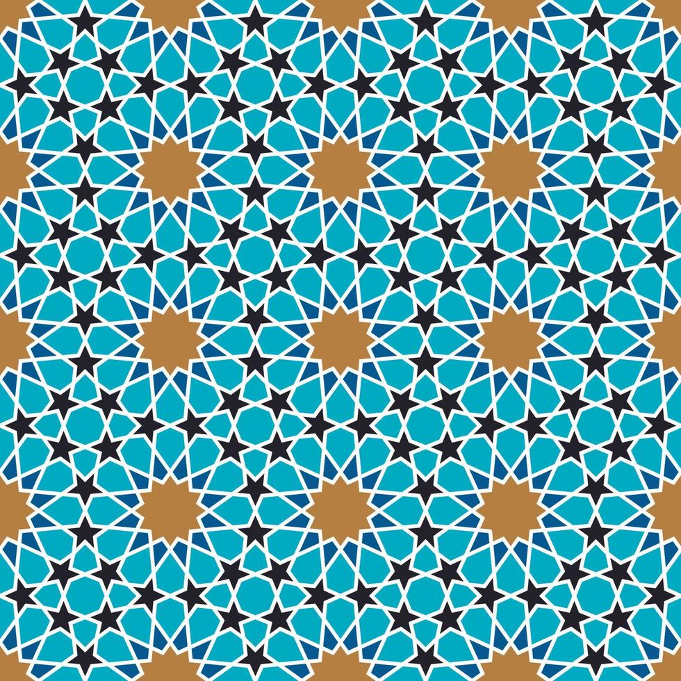 padrão marroquino perfeito para decoração de azulejos, tecidos, papel de embrulho, ornamento geométrico com estrelas. ilustração vetorial. vetor