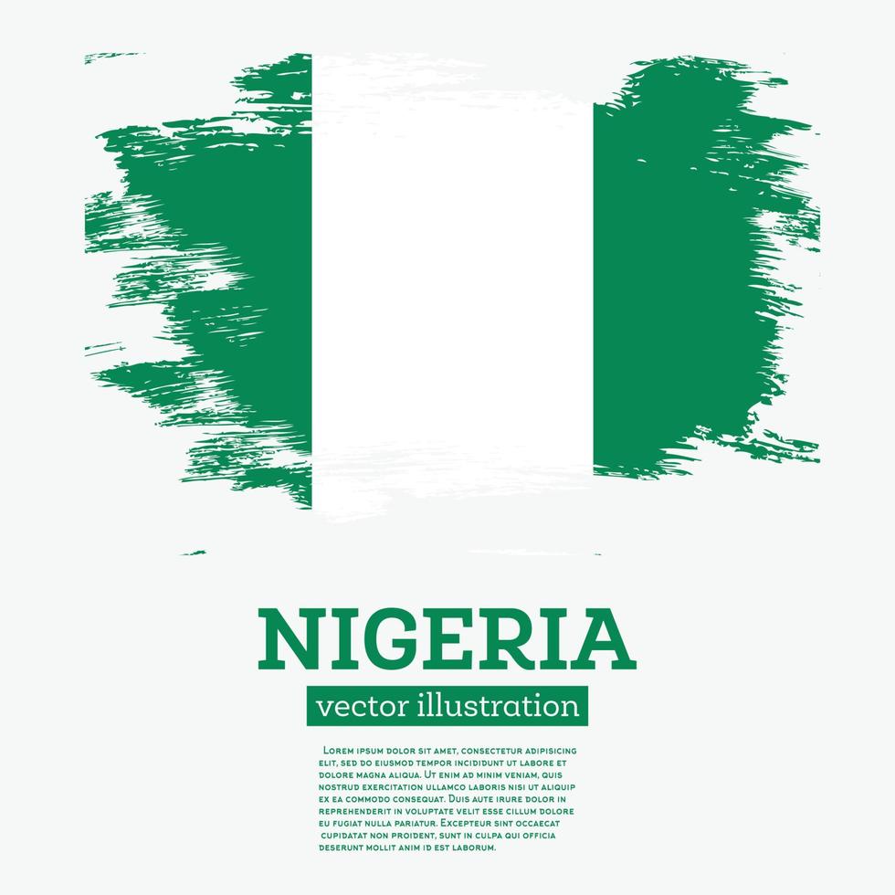 bandeira da nigéria com pinceladas. vetor