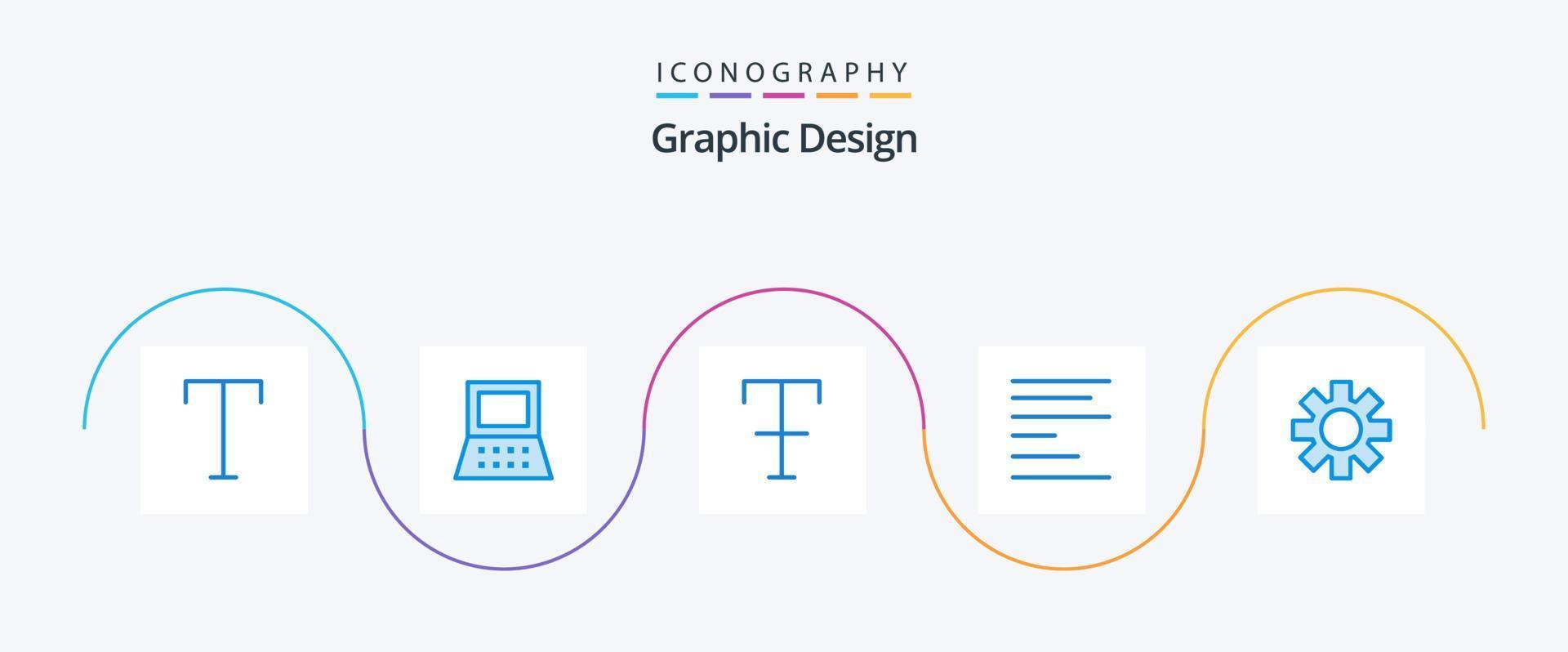 design azul pacote de 5 ícones incluindo . greve. engrenagem. configuração vetor