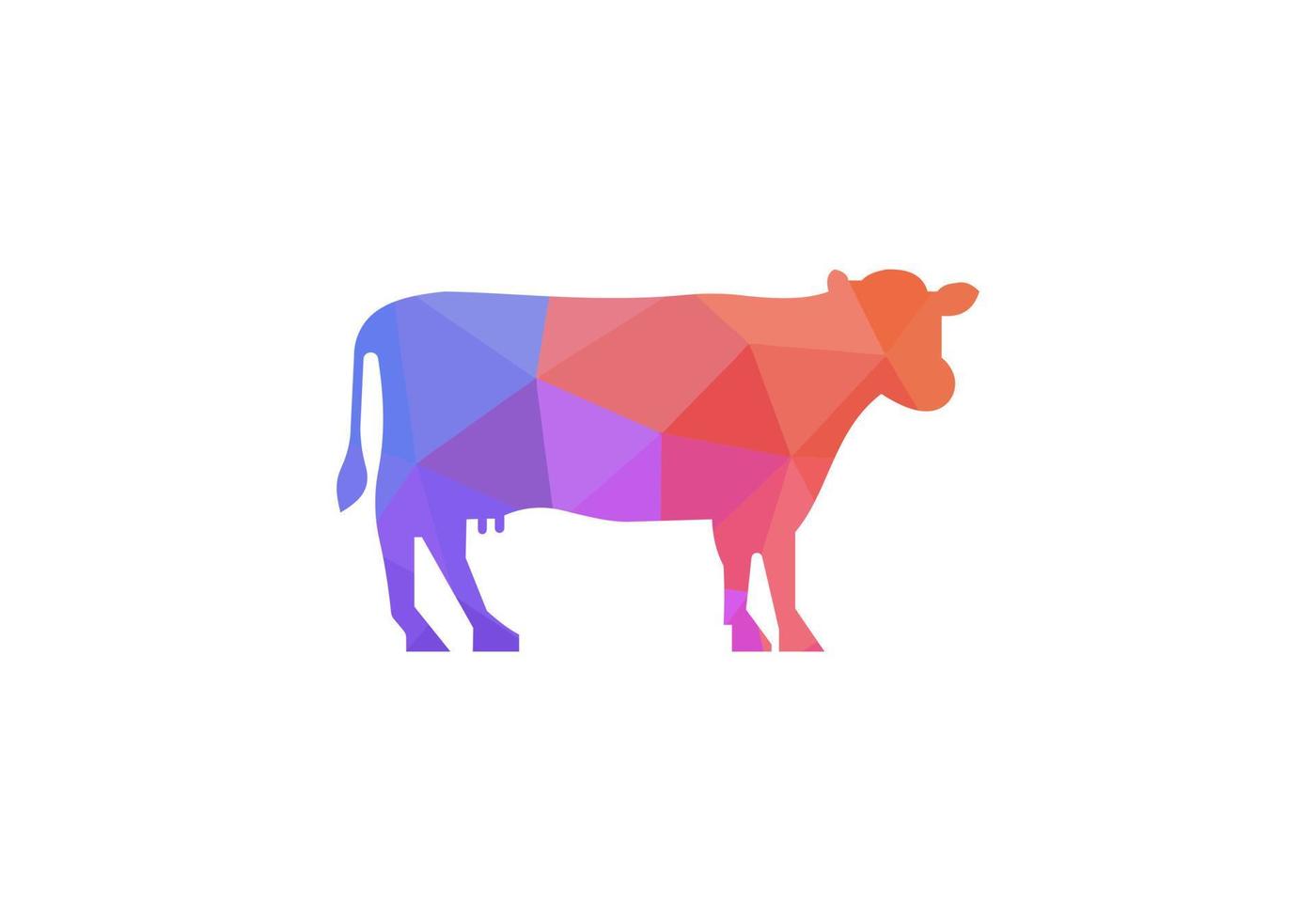 ícone de vaca, ilustração vetorial de design de logotipo de vaca vetor