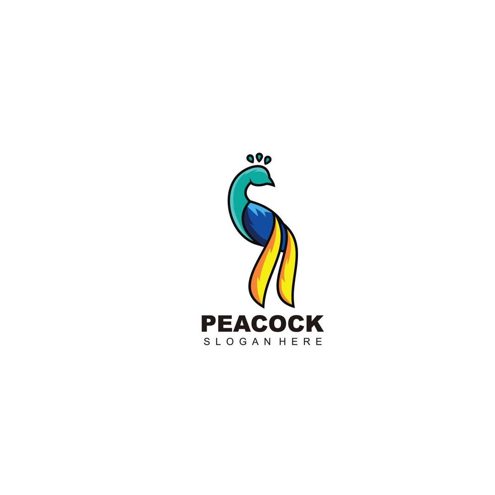 ilustração de design de vetor de logotipo de pavão