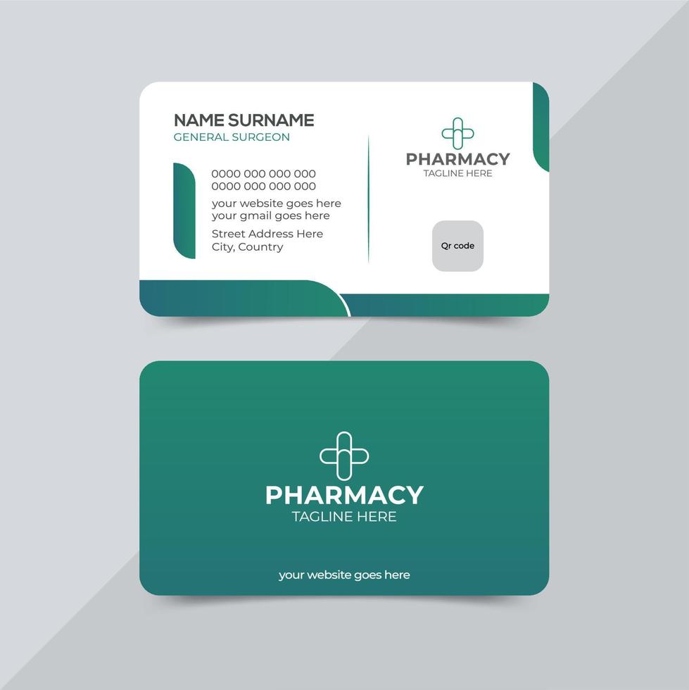 design de cartão de visita médico criativo e moderno profissional vetor
