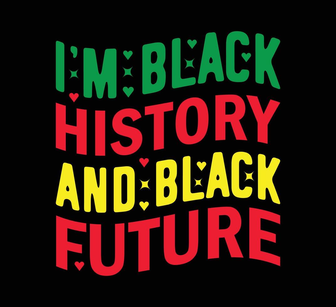 eu sou história negra e design de camiseta futuro negro vetor