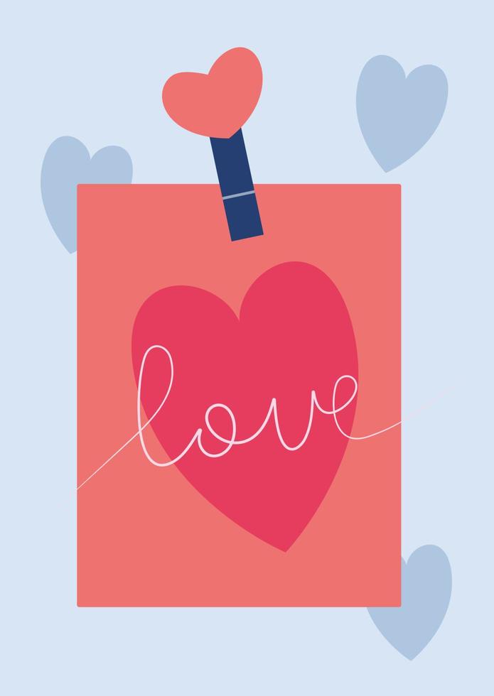 cartão de declaração de amor. feliz dia dos namorados cartão. modelo de cartões imprimíveis, layout em a6. vetor