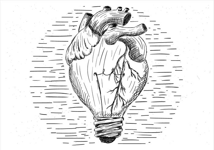 Ilustração da lâmpada abstrata do vetor desenhada à mão grátis