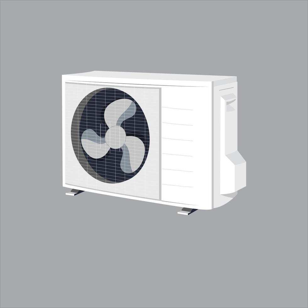 ar condicionado, equipamento de ventilação isolado no branco. ilustração vetorial de ar condicionado vetor