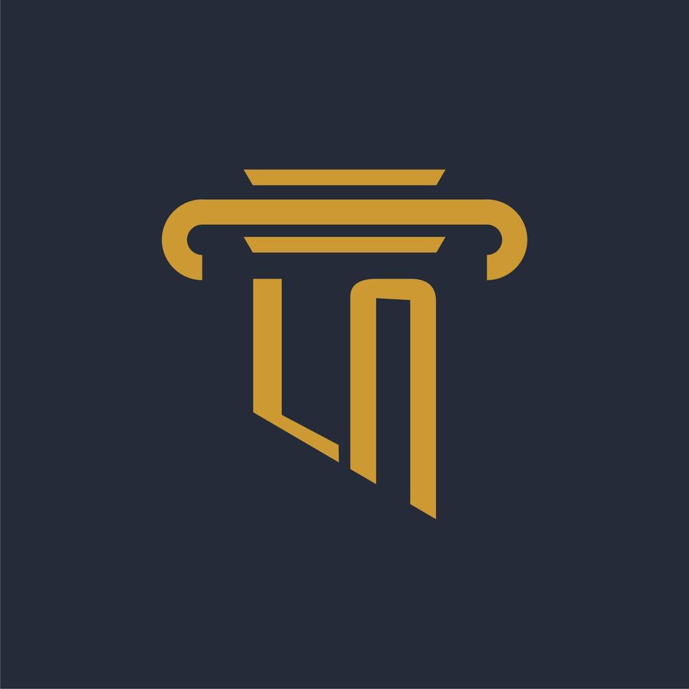 Em monograma de logotipo inicial com imagem vetorial de design de ícone de pilar vetor