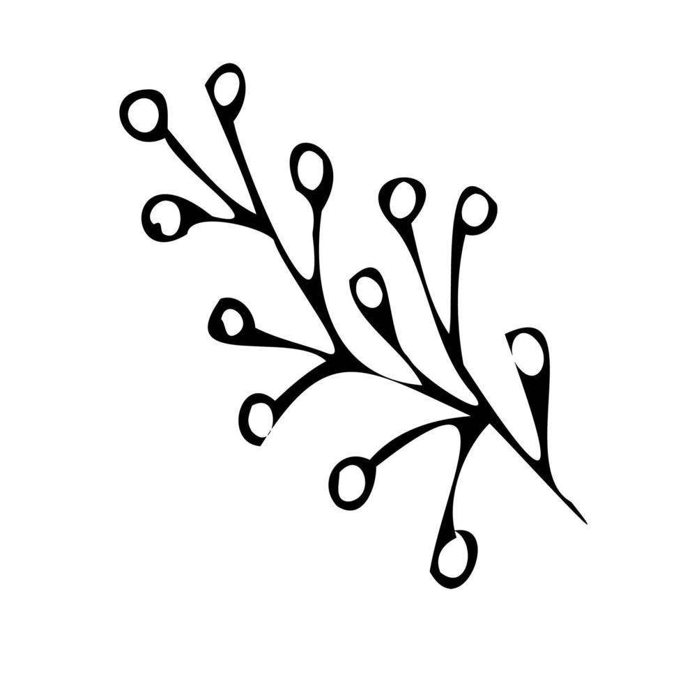 plantas botânicas de flores. doodle style.logo ícone. vetor