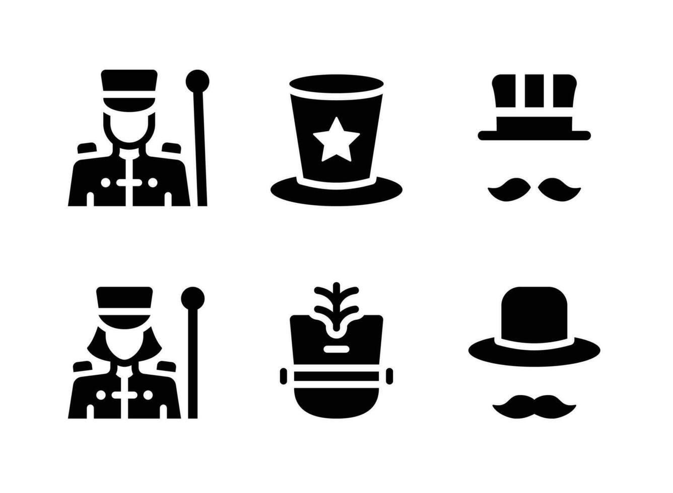 conjunto simples de ícones sólidos do vetor do festival de mardi gras