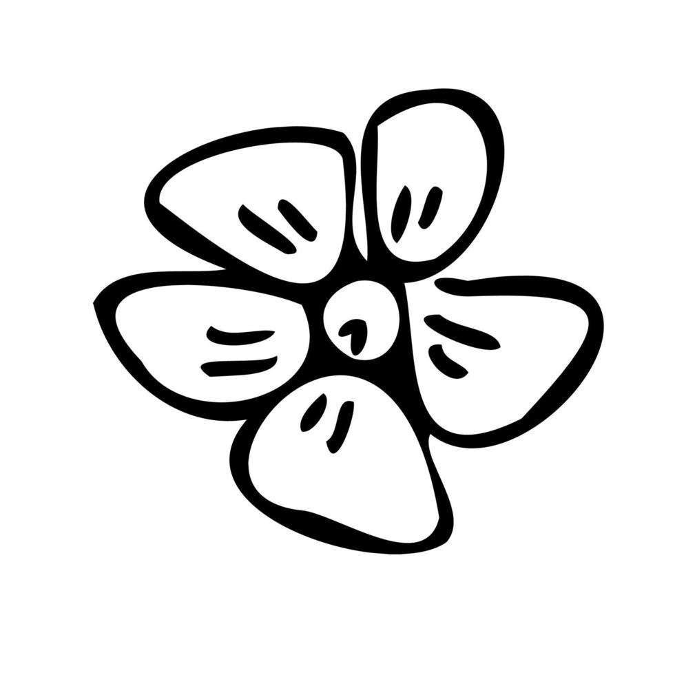 plantas botânicas de flores. doodle style.logo ícone. vetor