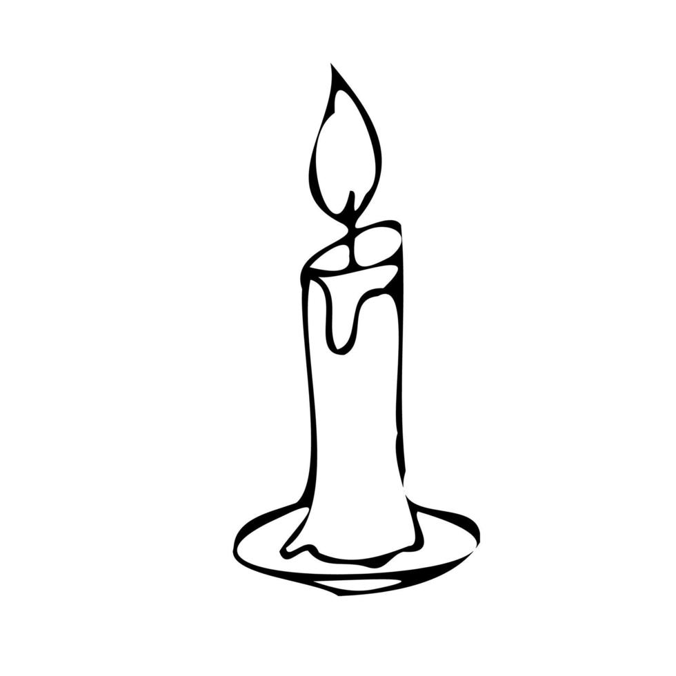 vela retrô em um estilo candlestick.doodle. ícone do logotipo. vetor