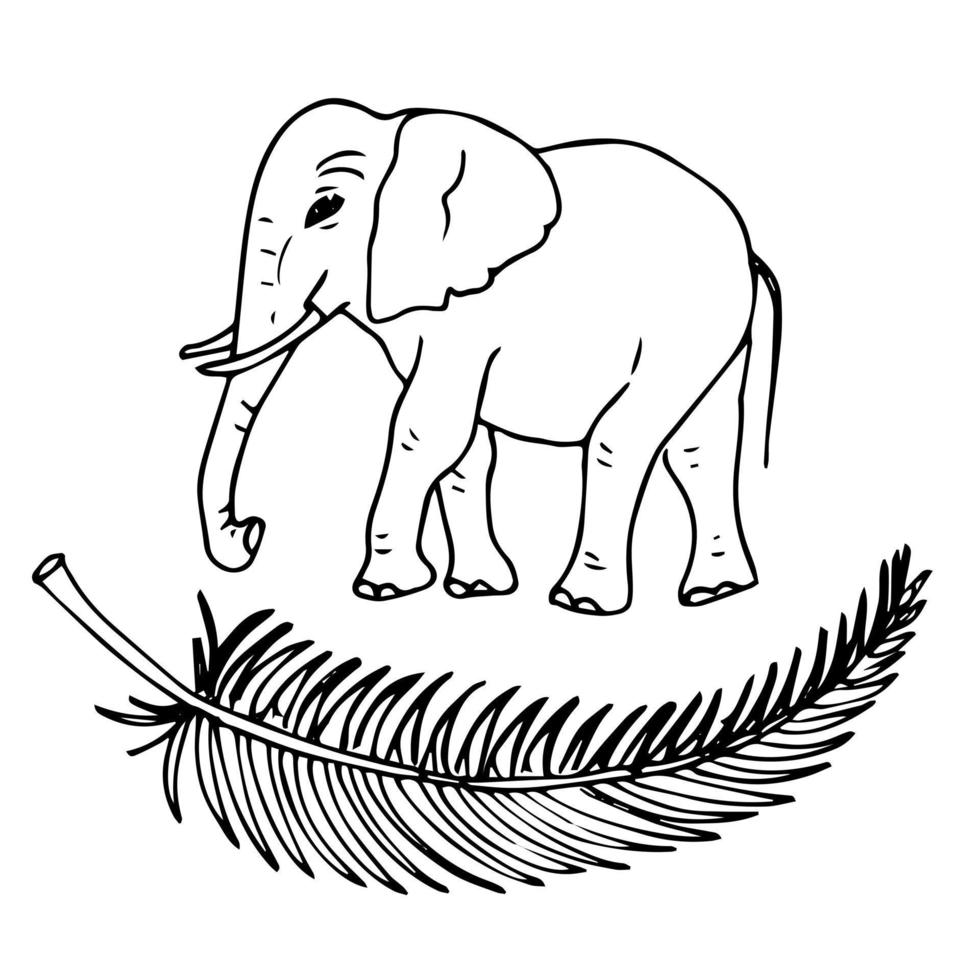 animais fofos família de elefantes desenhando estilo doodle. logotipo de proteção animal de ecologia. vetor