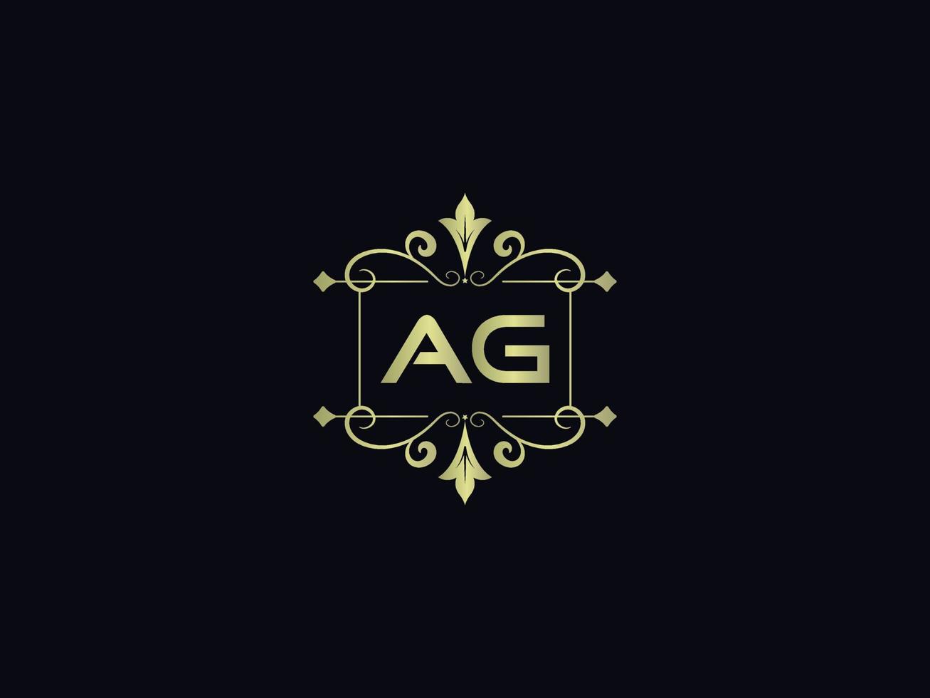 ícone inicial do logotipo ag, design exclusivo do logotipo da carta de luxo ag vetor