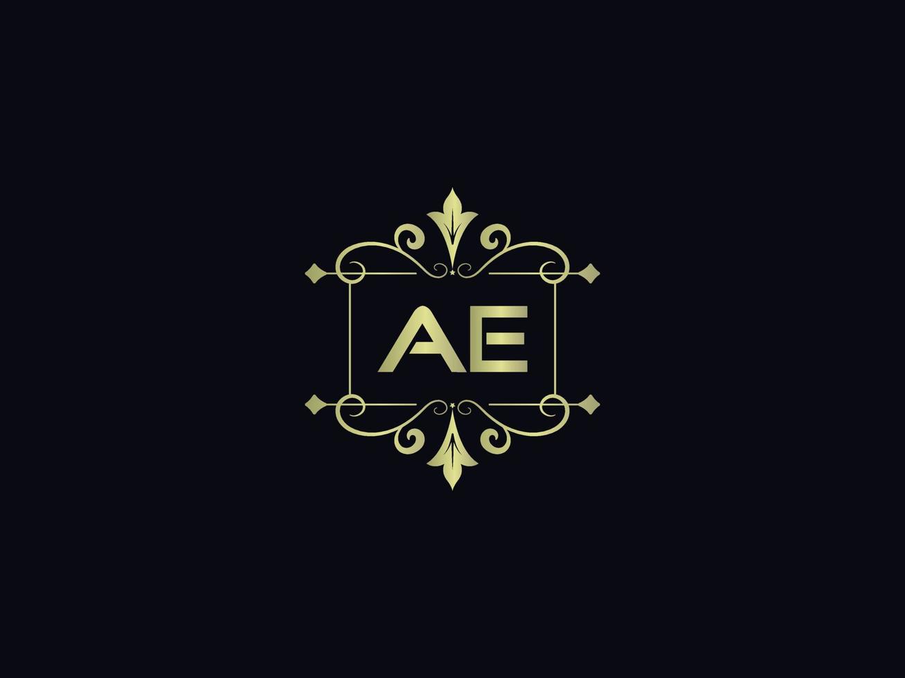ícone inicial do logotipo ae, design exclusivo do logotipo da carta de luxo ae vetor