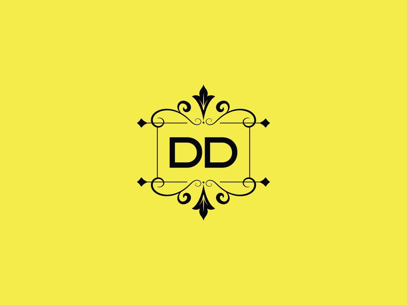 ícone colorido do logotipo dd, estoque minimalista do logotipo da carta de luxo dd vetor