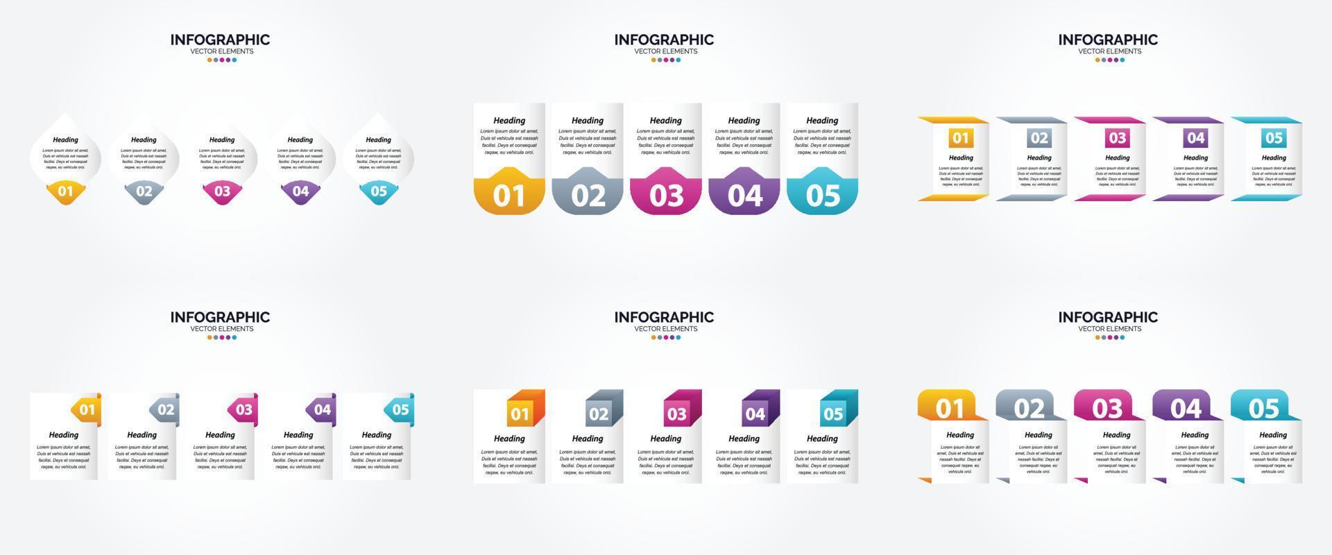 use este conjunto de infográficos vetoriais para anunciar em um folheto. folheto. ou revista. vetor