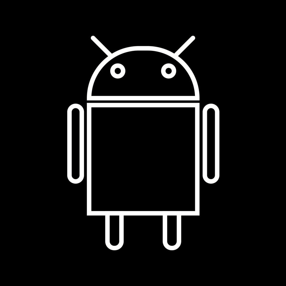 belo ícone de linha vetorial android vetor
