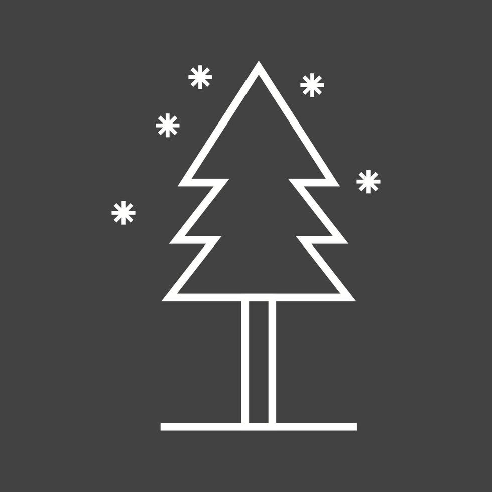 bela árvore no ícone de vetor de linha de queda de neve