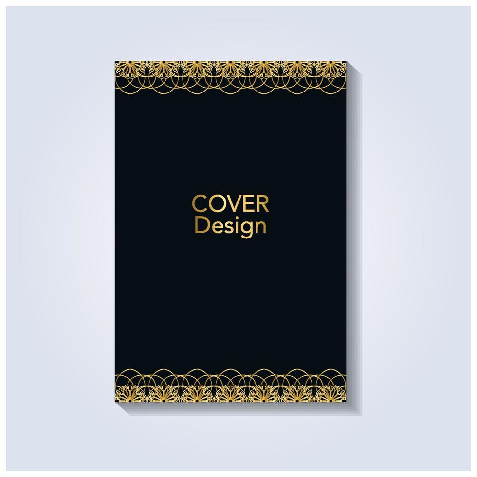 design de capa vintage dourada em preto vetor