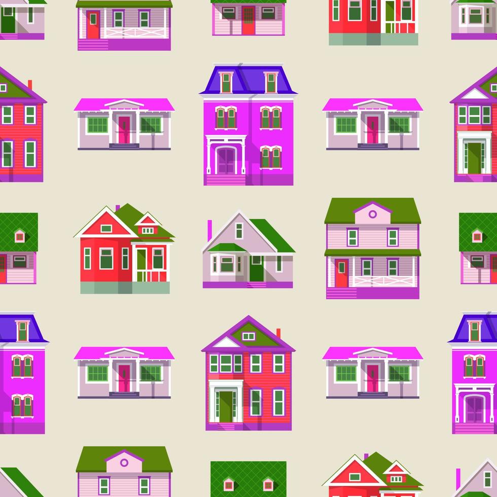 padrão de casas para decorar um quarto de criança. ilustração vetorial vetor