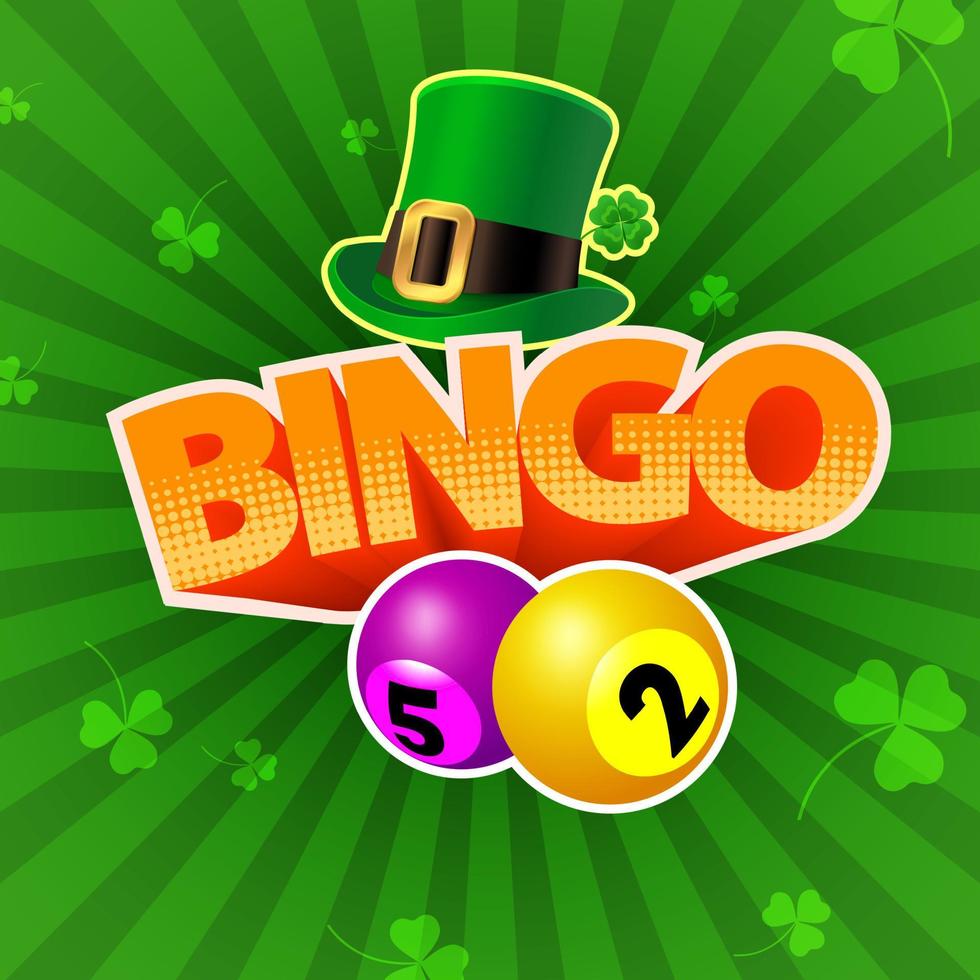 Banner de bingo da Irlanda em estilo pop art para impressão e ilustração design.vector. vetor