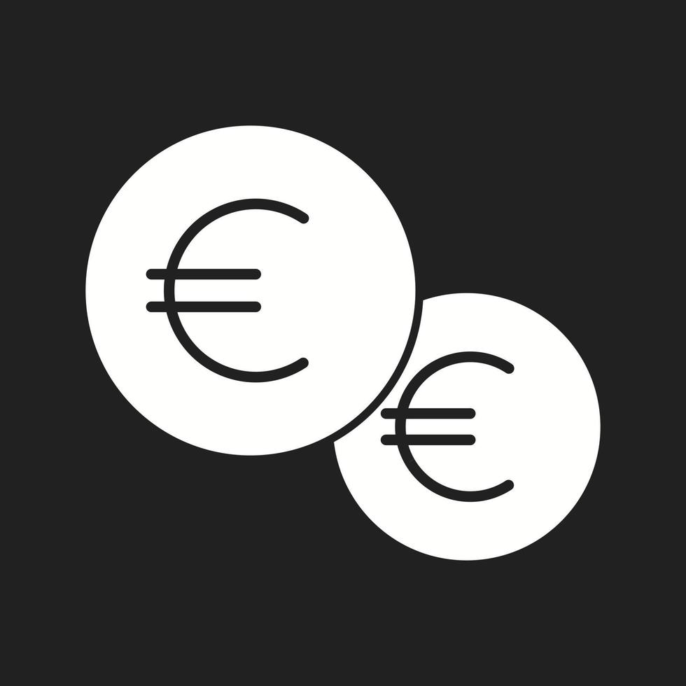 belo ícone de glifo de vetor de moedas de euro