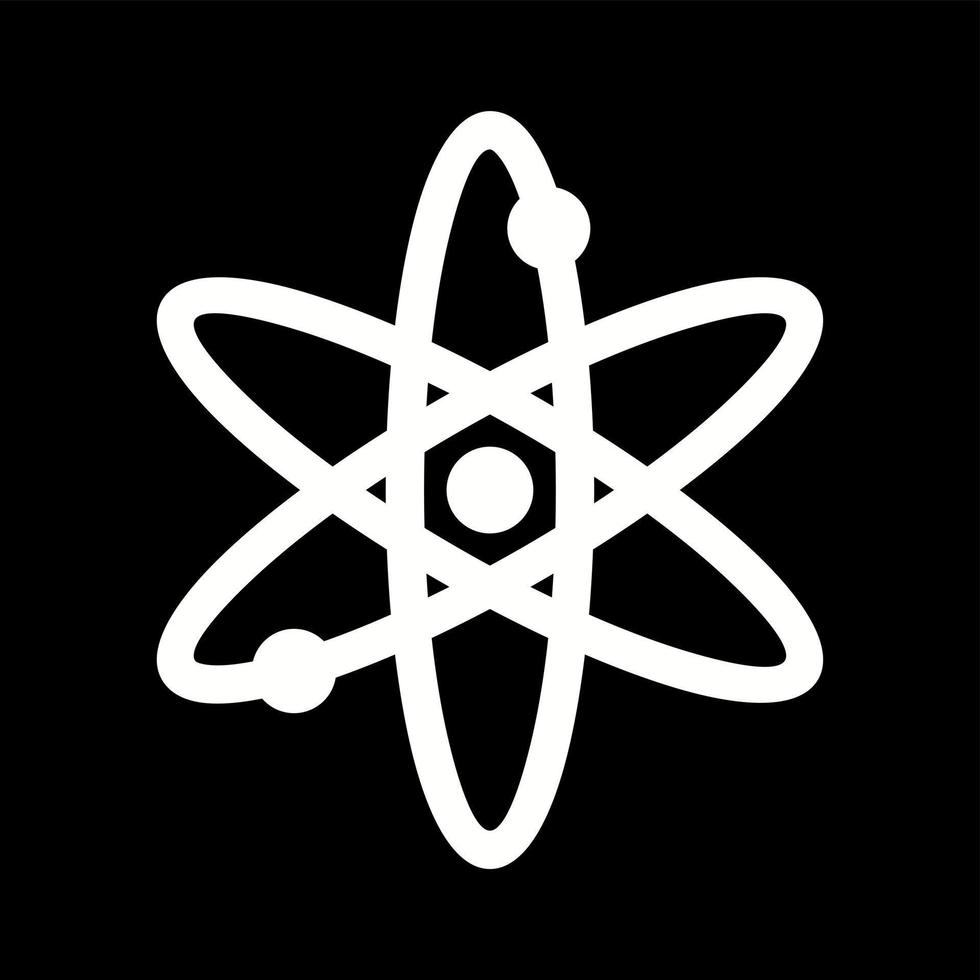 ícone de glifo de vetor de átomo exclusivo