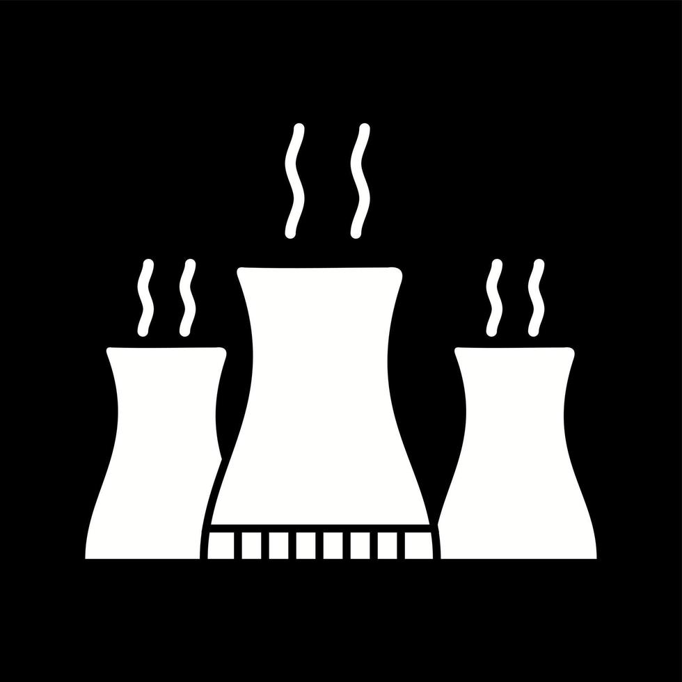 ícone de glifo de vetor de usina nuclear exclusivo
