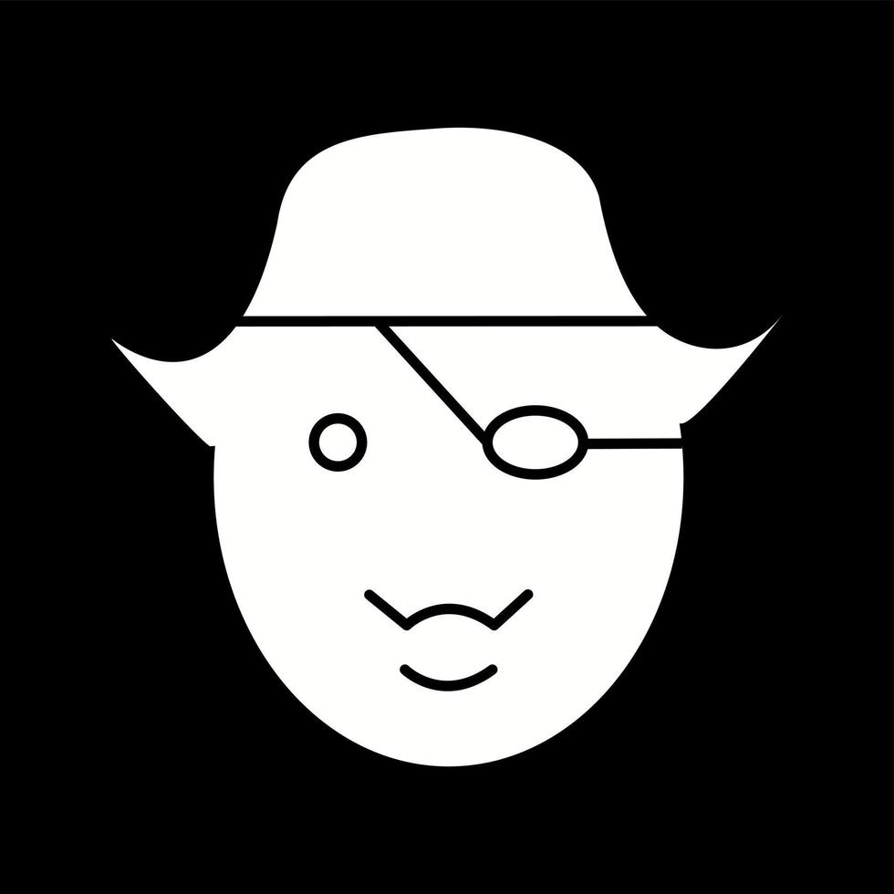 ícone de glifo vetorial pirata exclusivo vetor
