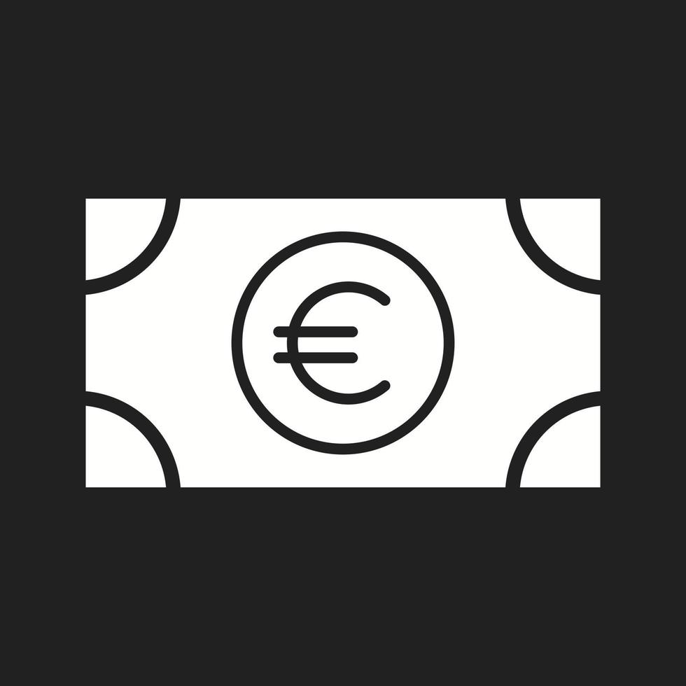 belo ícone de glifo vetorial do euro vetor