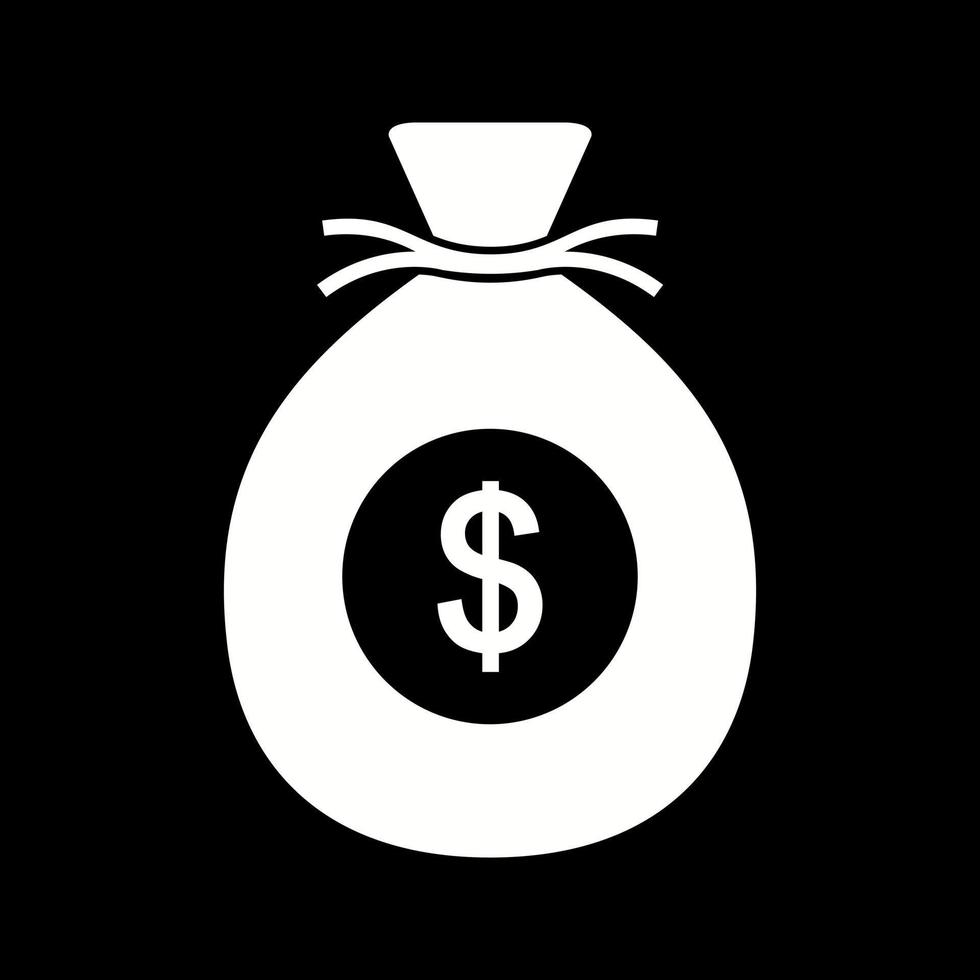 belo ícone de vetor de glifo de bolsa de dinheiro