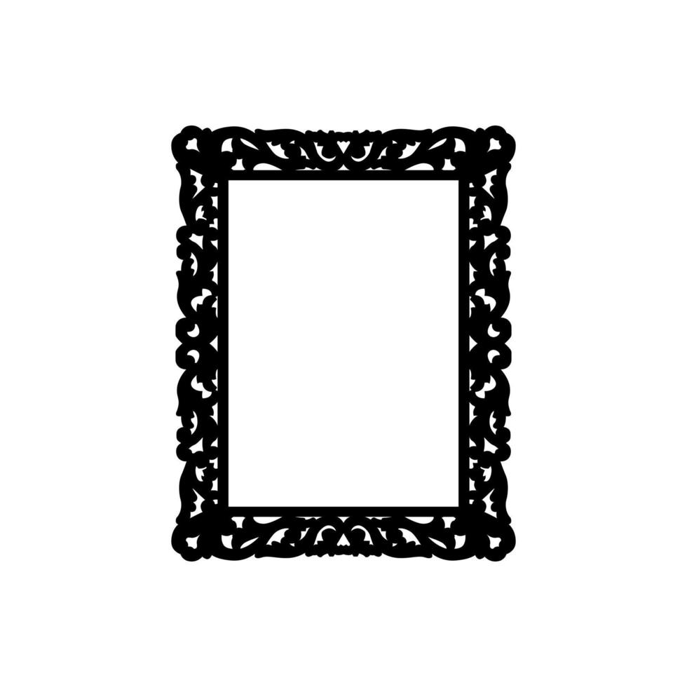 moldura clássica elegante retangular. silhueta negra. ilustração vetorial vetor