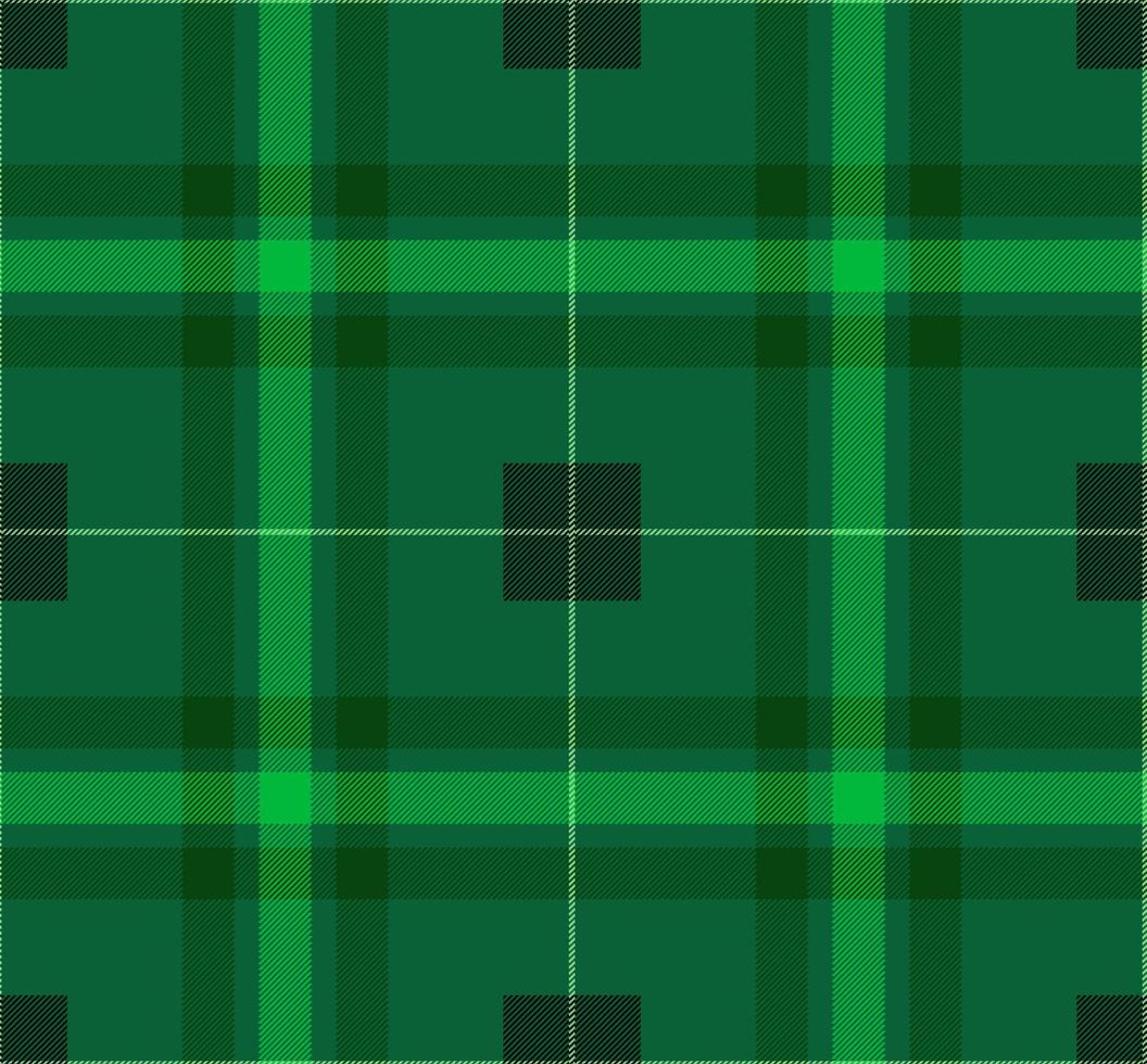 tartan xadrez preto branco linha vermelha textura de tecido fundo verde padrão sem costura, gaiola escocesa, decoração de natal de ano novo, ilustração vetorial vetor